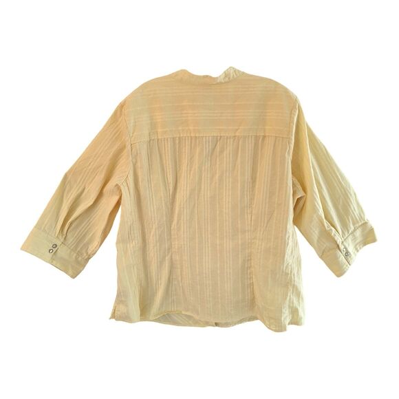 Vintage Faded Glory Stretch Shirt Pearl Snap Butter Yellow Cotton Blend 22W 24W - Picture 2 of 15
